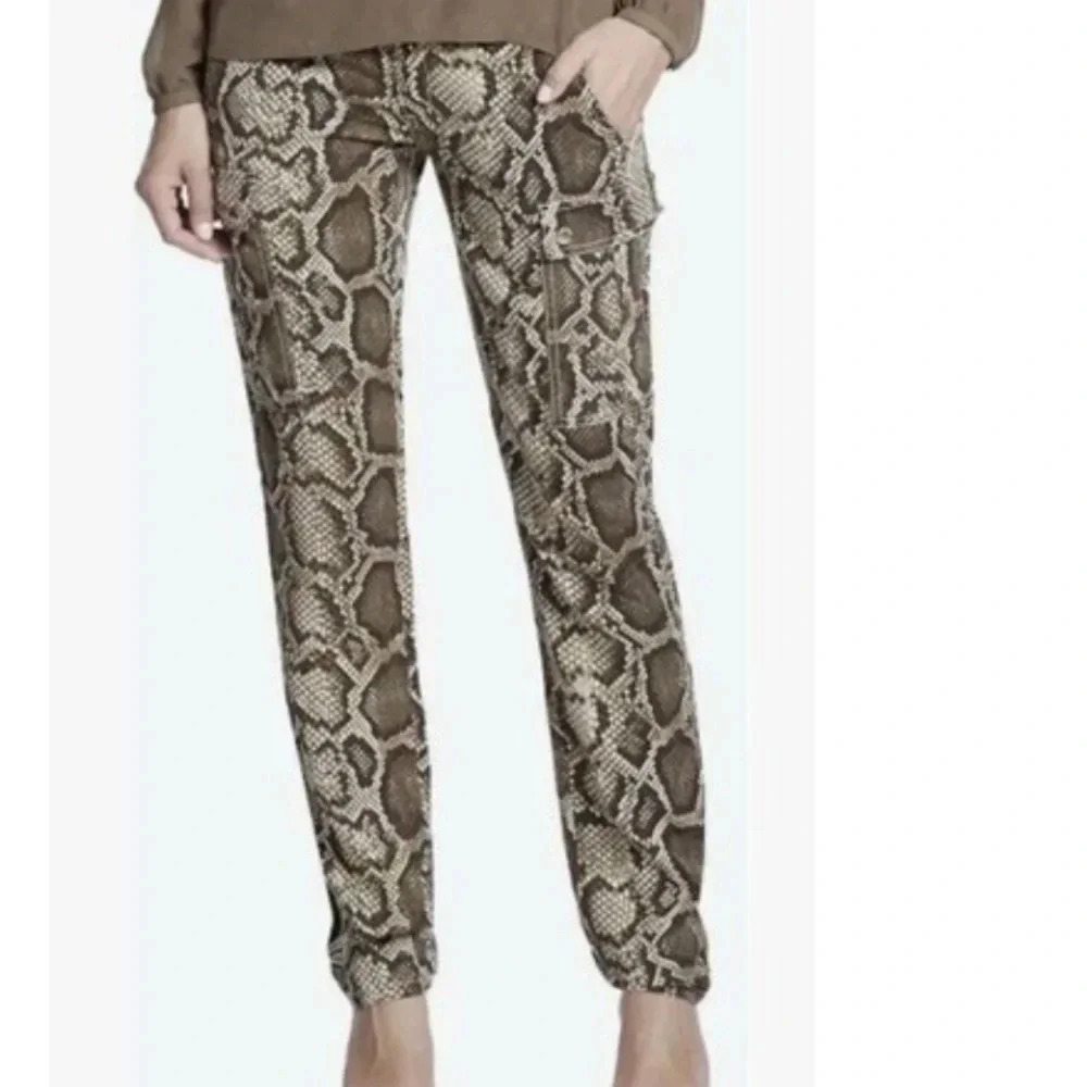Michael Kors Brown Snake Print Ankle Pants, 14